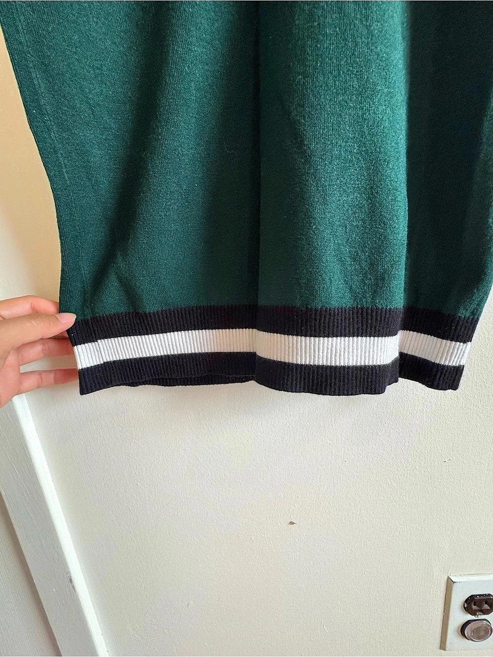Forever 21 Varsity Striped Sweater Dress Green & Black Size Medium - Picture 9 of 10